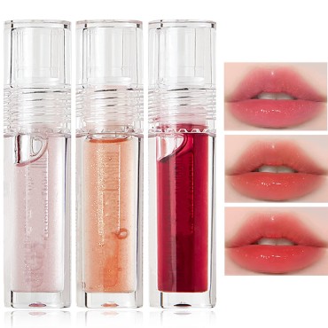3 Pcs Lip Gloss Moisturizing Lip Oil Set,Plumping ...