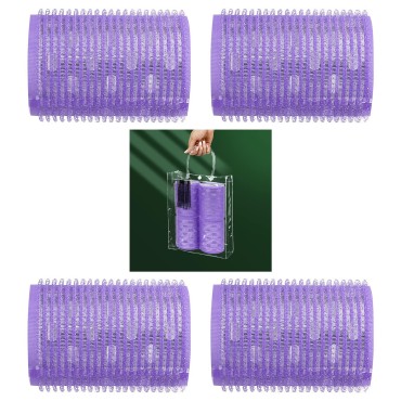 Hair Rollers 8 Pack, Self Grip Hair Curlers Assorted Size Heatless Hair Curlers, Velcro Rollers Styling Curling and Appliances with Storage Bag and Clips (1.5 inch 4 Pack)