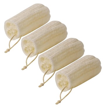 Loofah 6 inch Bath Shower Sponge 4 Pack (6 inch) 4 Pack 6 Inch Natural Loofah for Exfoliating Body Scrubber