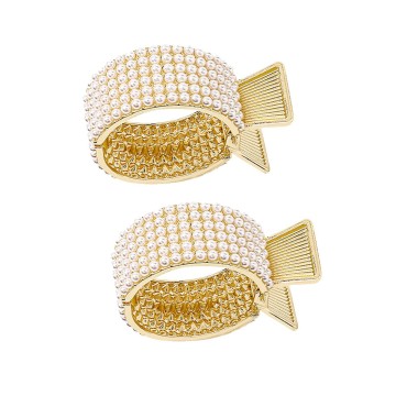 2 Pack Golden High Ponytail Hair Claw Clips Metal ...