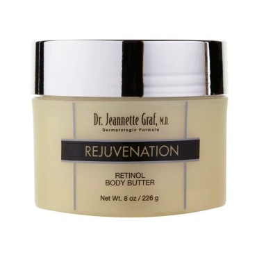 Dr Jeannette Graf Rejuvenation Retinol Body Butter 8 oz - Moisturizer Body Cream with Shea Butter for Shoulders, Arms, and Legs -
