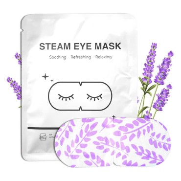 20 Packs Steam Eye Mask for Dark Circles, Lavender Heated Eye Mask Disposable Warm Eye Compress for Dry Eyes Lavender