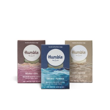 HUMBLE BRANDS Handcrafted Bar Soap, Organic Cold Processed Soap Bars, Moisturizing Face & Body Cleanser - Spicy & Earthy Variety Pack - 3 pack