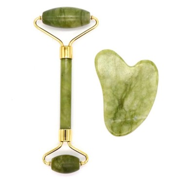 HPYNPES Jade Roller & Gua Sha Set Face Roller for Women Natural Jade Stone Face Massager Noiseless Jade Face Roller for Skin Tightening Reduce Wrinkles