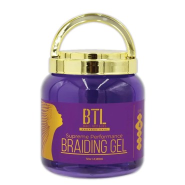 BTL Braiding Gel Supreme 72 Oz Bulk Super Size Jar - Ultimate Hair Styling Solution for Braids, Locs & Twists | Long-Lasting Strong Hold | Non-Greasy & Lightweight Formula | Natural Ingredients for Healthy Hair Growth