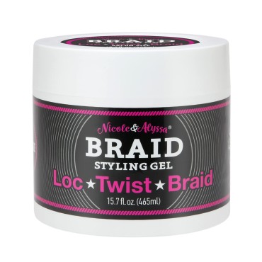 Nicole & Alyssa - Braid Styling Gel for Locs, Twists, and Braids - Define Your Hair with Healthy, Frizz-Free, and Moisturized Hold for Perfectly Defined Styles (15.7 oz - Salon Size)