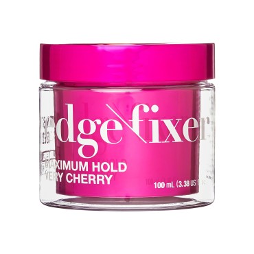 KISS COLORS & CARE Maximum Hold Edge Fixer, Non-Greasy Gel Formula Infused With Biotin B7, 24 Hour Hold, ‘Very Cherry’ Scented, 3.38 Fl. Oz. (100 ml)