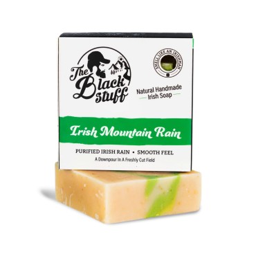 Irish Mountain Rain Organic Soap Bar - 5oz Natural Soap with Organic Ingredients and Essential Oils - Handmade, Fragranced Soap for Men and Women - Moisturizing and Cleansing Antibacterial Soap