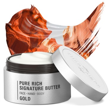 THERAPISPA Pure Rich Signature Butter with Shea Butter, Hyaluronic Acid, Niacinamide (B3), Panthenol (B5) & Ceramides | Body Cream & Moisturizer | Nourish and Hydrate Dry Body & Skin, 7 oz (Gold)