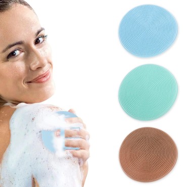 Silicone Body Scrubber 3PCS Soft Silicone Shower Loofah Cleansing Brush Gentle Exfoliating Glove and Skin Massage Shower Scrubber for Sensitive and All Kinds of Skin