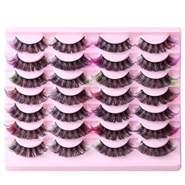 ABELYN Natural False Lashes with Color Soft and Wi...