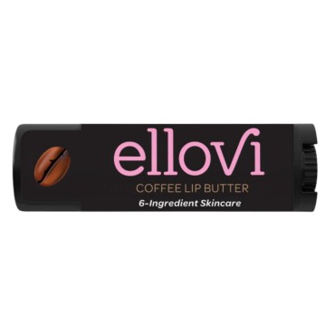 Ellovi Natural Lip Butter Lip Balm - Coffee - Pure Enough to Eat - Made With Just 6 Vegan Ingredients - Moisturizing Lip Care for All Day Hydration