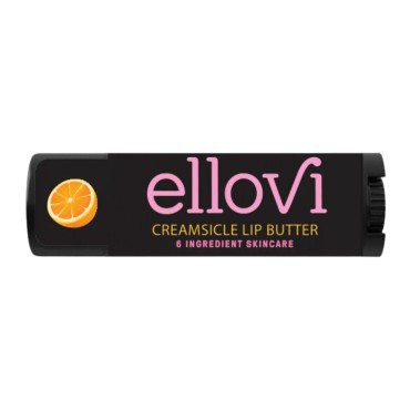 Ellovi Natural Lip Butter Lip Balm - Creamsicle - Pure Enough to Eat - Made With Just 6 Vegan Ingredients - Moisturizing Lip Care for All Day Hydration (Single)
