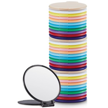 Getinbulk Compact Mirror Bulk, Round Makeup Mirror for Purse, Set of 36 (12 Colors)