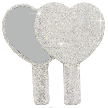 Bestbling Bling Rhinestone Heart Handheld Mirror -...