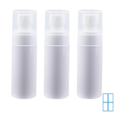 TANCANO Small Spray Bottle, 2.7oz/80ml Fine Mist Spray Bottle, 3 Pack Plastic Mini Spray Bottle for Travel, Refillable Empty Travel Size Spray Bottle for Face& Hair with Label