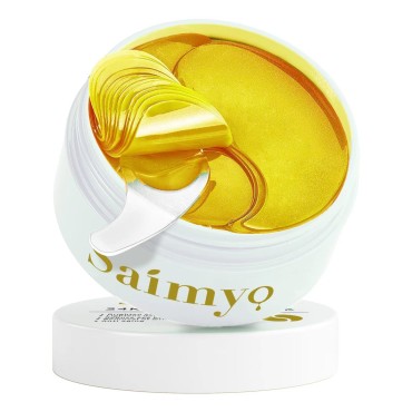 Saimyo 24K GOLD Eye Mask- 60 Pcs - Gold Under Eye Mask Retinol & Collagen - Puffy Eyes and Dark Circles Treatments - Look Younger and Reduce Wrinkles and Fine Lines Undereye