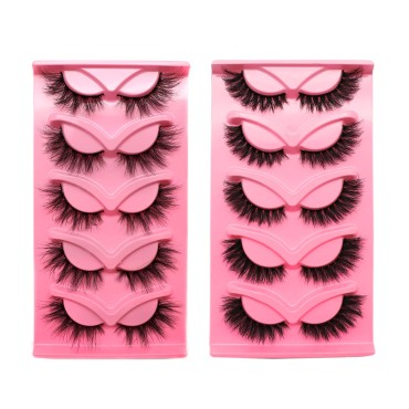 10Pair 3D False eyelash book Cat Eye Look Fluffy W...