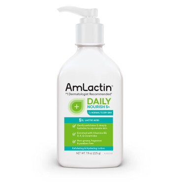 AmLactin Daily Nourish 5% - 7.9 oz Body Lotion with 5% Lactic Acid - Exfoliator and Moisturizer for Dry Skin
