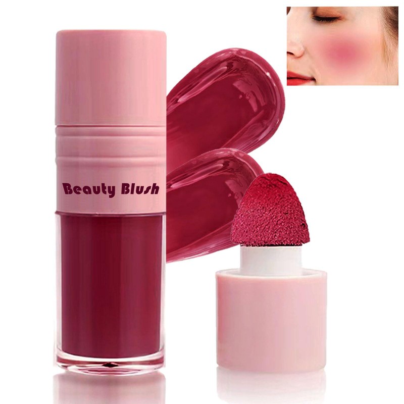 HOSAILY Liquid Blush for Cheeks, Liquid Blush Beauty Wand with Cushion Applicator Easy to Apply, Natural-Looking Long Lasting Smooth Texture Skin Tint Moisturizing Soft Cream Face Blush Makeup (06#)