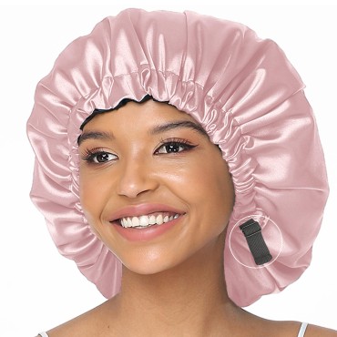 COMFYROLL Silk Satin Bonnet for Sleeping and Hair Protection - Adjustable, Double Layered Satin Cap for Curly Natural Hair