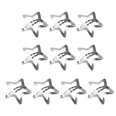 20PCS pentagram Snap Hair Clips Silver Star Hair Clip Pins Headdress Hair Jewelry Accessories for Girls Exquisite Hollow Barrettes Premium Fixer Simple Mini Metal Clamp