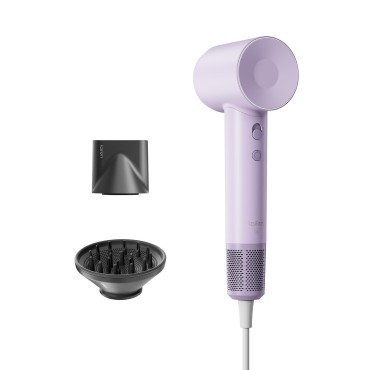 Laifen Hair Dryer Swift SE, 200 Million Negative Ionic Blow Dryer with 105,000 RPM Brushless Motor 1400W Powerful Fast Drying High-Speed Low Noise Hairdryer with Magnetic Nozzle & Diffuser (Purple)