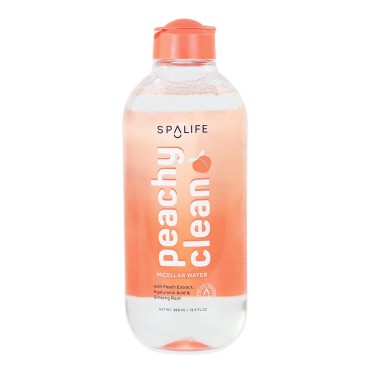 SpaLife Peachy Clean Micellar Water - 13.5 fl oz (With Peach Extract,Hyaluronic Acid & Ginseng Root)