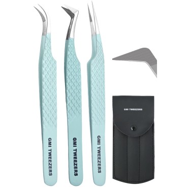 Fiber Tip Lash Tweezers- Pack of 3 Eyelash Extensi...