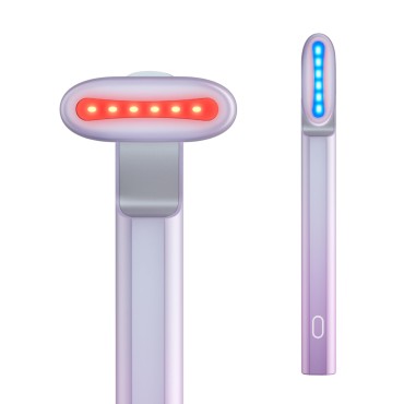 Laduora 5-in-1 Dual Color Facial Wand Single Kit for Face and Neck | Microcurrent Facial Device for Anti-Aging | Advanced Skincare Tool to Lift and Firm Skin. (Lavender Frost)