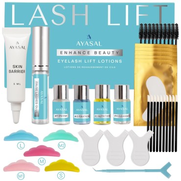 AYASAL Lash Lift Kit, 2023 Upgraded Eyelash Lift Kit, Professional Semi-Permanent Eyelash Perm Kit, Lasting for 6 Weeks, Suitable for Salon & Home Use