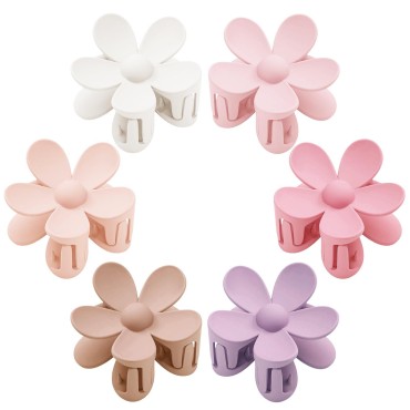 Hair Claw Clips, 6PCS Flower Hair Clips, Large Cla...