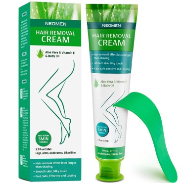 Hair Removal Cream - Skin Friendly Depilatory Cream - Fast and Effective Body Hair Removal Cream - Painless Flawless Hair Remover Cream For Women and Men (green MKR)