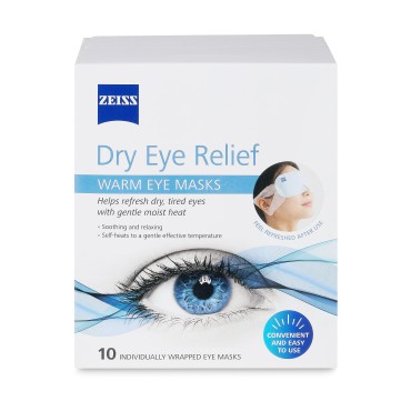 Zeiss Warm Eye Masks, 10 Count for Dry Eye Relief...