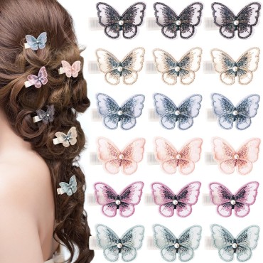 CHANZET Butterfly Hair Clips for Girls 18pcs, Cute Butterfly Clips for Hair, Butterfly Barrettes Hair Styling Accessories for Women And Girls