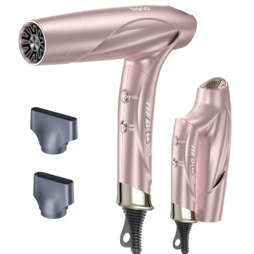 llano Lightweight Folding Ionic Hair Dryer with 110,000 RPM Brushless Motor, Professional High-Speed Fast Drying Low Noise Salon Level Hair Dryer with 200 Millions Neutralizing Ions