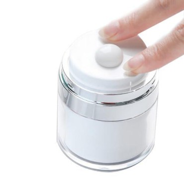 KEAIYYJ Airless Pump Jar Lotion Dispenser Moisturizer Container Push Travel Vacuum Empty Refillable Cosmetic Bottle Skin Care Cream Face Wash, 50 ml/1.7 oz