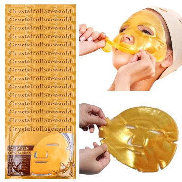 Nielies 24 K Gold Collagen Face Sheet Mask (15 PCS) - Collagen Anti-Aging Korean Face Sheet Mask for All Skin Types - Facial Sheets of Luxury with Collagen (24K Gold)