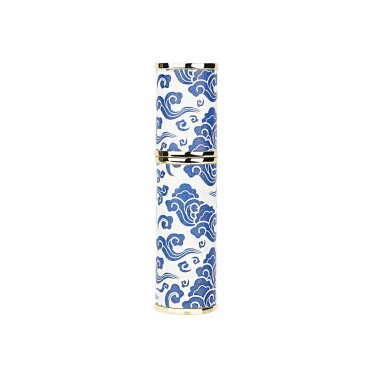 LUEXBOX Portable Perfume Bottle for Travel, Mini Refillable Perfume Dispenser, 5ml Faux Leather Leak Proof Perfume Atomizers Bottles Sprayer for Pocket Perfume (Blue Cloud)