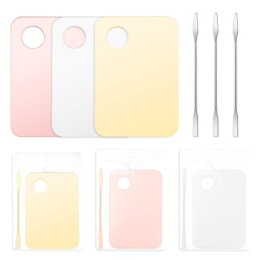 3PCS Acrylic Cosmetic Palette with 3PCS Spatula To...
