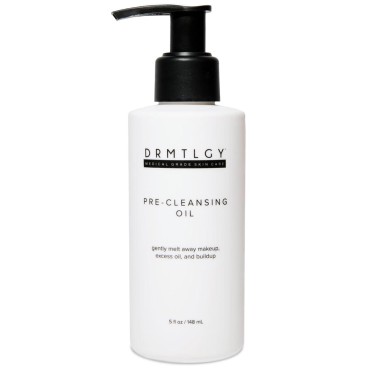 DRMTLGY Pre-Cleansing Oil - Makeup Remover Oil to be Paired with Facial Cleanser - Oil Cleanser for Face - Melts Mascara, Makeup, & Preps for Cleansing, 5 fl oz
