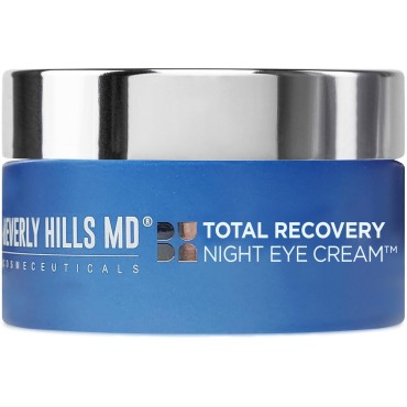 Beverly Hills MD Total Recovery Night Eye Cream- Reduce Wrinkles & Dark Circles w/Peptides and Hyaluronic Acid- Smooth Skin Above & Under Eyes, Anti-Aging Formula for Tightening and Lifting Eye Bags