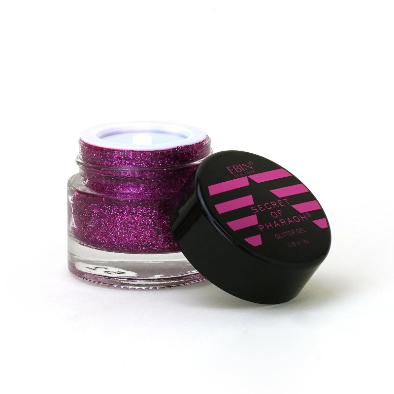 Dazzle and Delight: Secret of Pharaoh Glitter Gel for Hair, Body and Face - Magenta Romance | 6 Vibrant Colors, Long Lasting Sparkles, Ideal for Parties, and Festival Look, Glammarous Effect