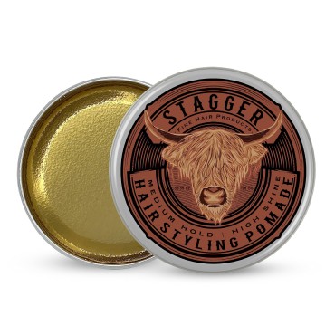 STAGGER Hair Pomade with Medium Hold and High Shine - Hair Styling Product Easy to Wash Out - Mens Hair Pomade Styling Cream Water Based Palmade for All Hair Types (Single)