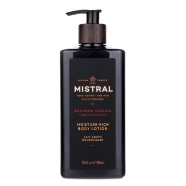 Mistral Men's Moisture-Rich Body Lotion, Bourbon Vanilla, 13.5 Fl Oz