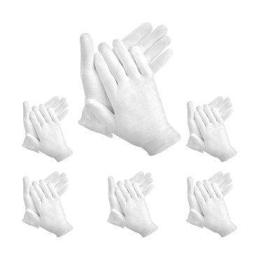White Cotton Gloves, 12 Pairs of White Gloves are ...