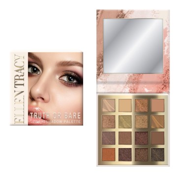 ELLEN TRACY Truth or Bare Eyeshadow Palette - 18 Matte and Shimmer Shades | Create Stunning Eye Looks with Versatile Colors | Highly Pigmented and Long-lasting Formula | Vegan and Cruelty-Free