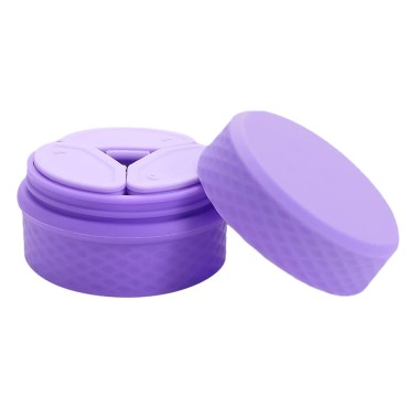 Travel Silicone Makeup Containers Set Refillable Empty Silicone Cream Jars with Sealed Lids & Spoon Silicone Travel Bottles Mini Makeup Travel Cosmetic Containers(Purple)