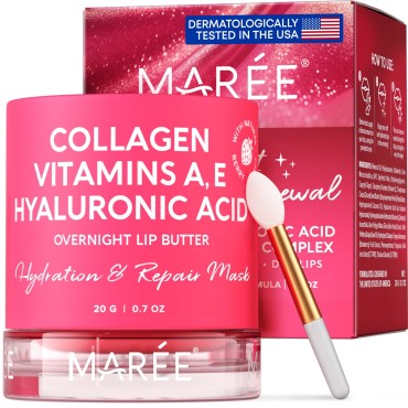 MAREE Lip Butter - Overnight Collagen Lip Mask wit...