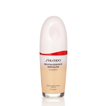 Shiseido RevitalEssence Skin Glow Foundation SPF 30, 140 Porcelain - Buildable, Medium Coverage - 24-HR Hydration & 12-HR Wear - Transfer, Crease & Fade Resistant - Non-Comedogenic - All Skin Types
